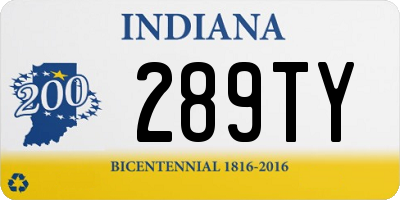 IN license plate 289TY