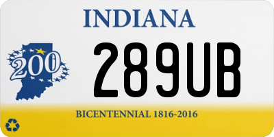 IN license plate 289UB