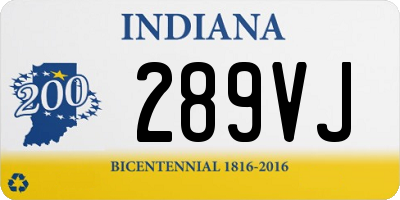 IN license plate 289VJ