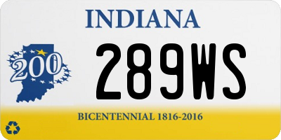 IN license plate 289WS