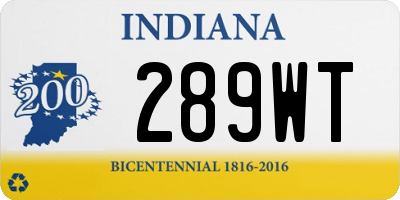 IN license plate 289WT