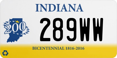 IN license plate 289WW