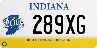 IN license plate 289XG