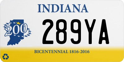 IN license plate 289YA