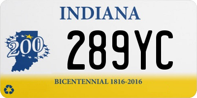 IN license plate 289YC