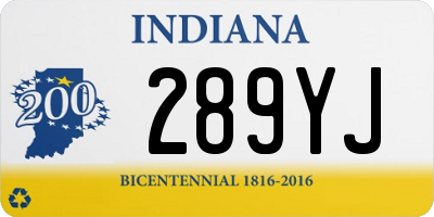 IN license plate 289YJ