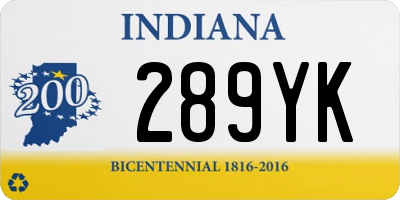 IN license plate 289YK