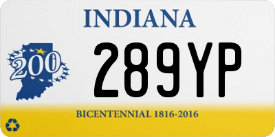 IN license plate 289YP