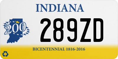 IN license plate 289ZD