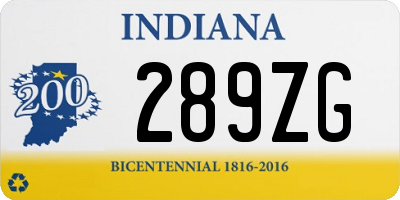 IN license plate 289ZG