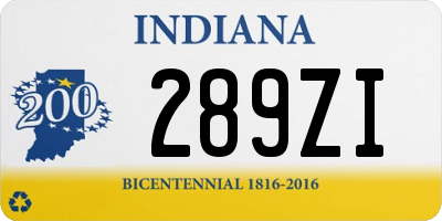 IN license plate 289ZI