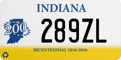 IN license plate 289ZL