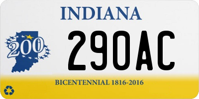 IN license plate 290AC