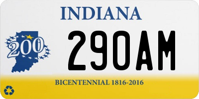 IN license plate 290AM