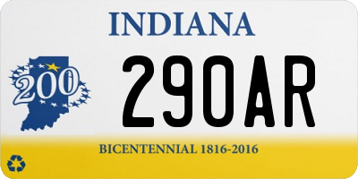 IN license plate 290AR