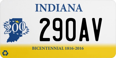 IN license plate 290AV