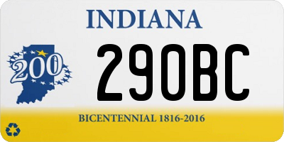 IN license plate 290BC