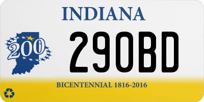 IN license plate 290BD