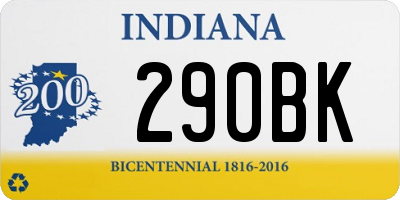 IN license plate 290BK