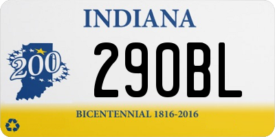 IN license plate 290BL