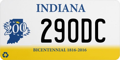 IN license plate 290DC