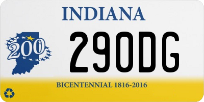 IN license plate 290DG