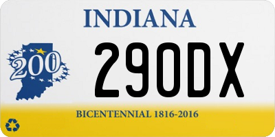 IN license plate 290DX