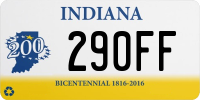 IN license plate 290FF