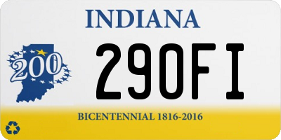 IN license plate 290FI