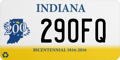 IN license plate 290FQ