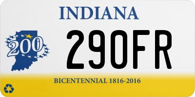 IN license plate 290FR