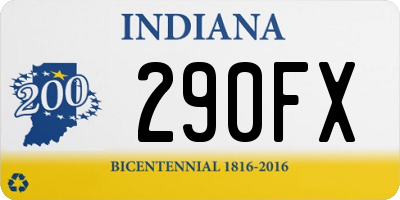 IN license plate 290FX