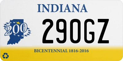 IN license plate 290GZ