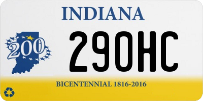 IN license plate 290HC