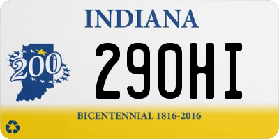 IN license plate 290HI