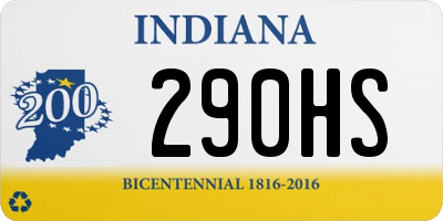 IN license plate 290HS