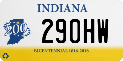 IN license plate 290HW