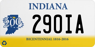 IN license plate 290IA