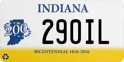 IN license plate 290IL