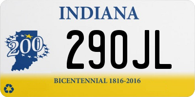 IN license plate 290JL