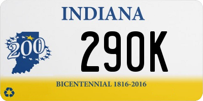 IN license plate 290K