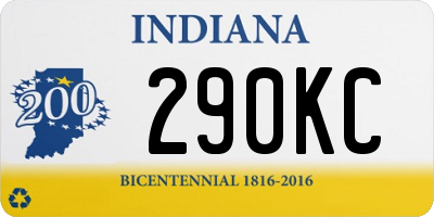 IN license plate 290KC