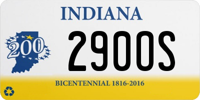 IN license plate 290OS