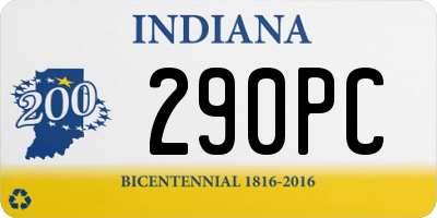 IN license plate 290PC