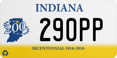 IN license plate 290PP