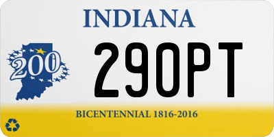 IN license plate 290PT