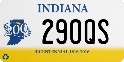 IN license plate 290QS