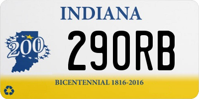 IN license plate 290RB