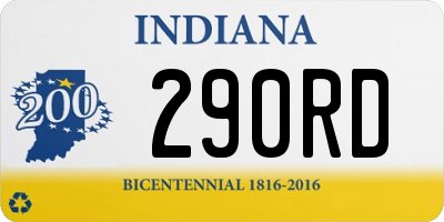 IN license plate 290RD