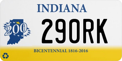 IN license plate 290RK